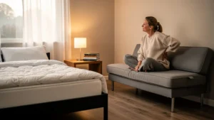 Comparaison couchage lit fixe et banquette convertible après dix nuits pour soulager le dos